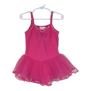 Popatu Magenta Pink Leotard Costume with Attached Tutu, Size M